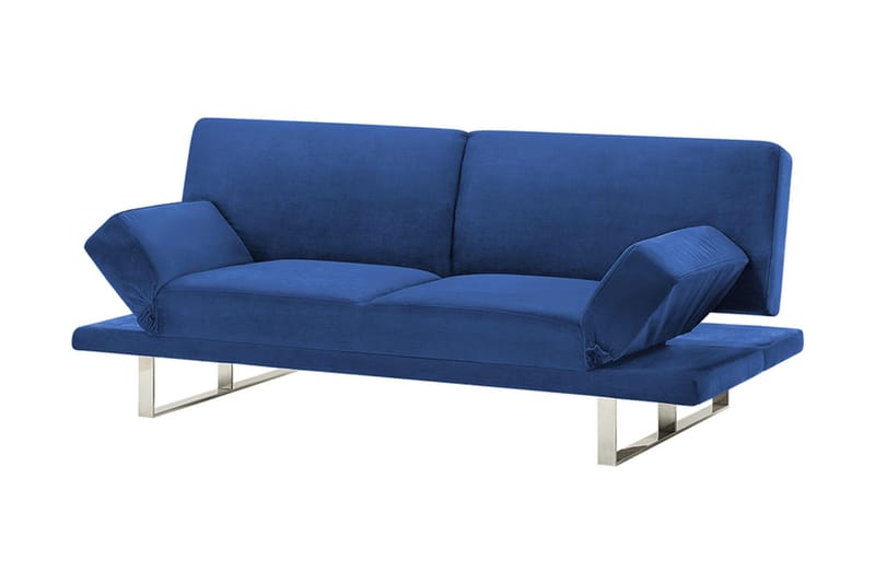 Selekk Fällbar 2-sits Bäddsoffa 105x192 cm i Sammet - Blå - Möbler - Vardagsrum - Bäddsoffor - 2-sits bäddsoffa