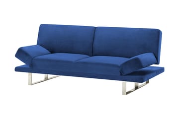 Selekk Fällbar 2-sits Bäddsoffa 105x192 cm i Sammet - Blå - Möbler - Vardagsrum - Bäddsoffor - 2-sits bäddsoffa