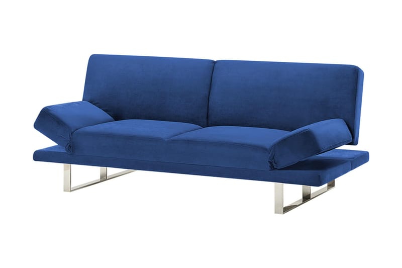 Selekk Fällbar 2-sits Bäddsoffa 105x192 cm i Sammet - Blå - Möbler - Vardagsrum - Bäddsoffor - 2-sits bäddsoffa