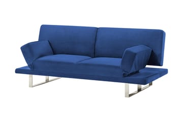 Selekk Fällbar 2-sits Bäddsoffa 105x192 cm i Sammet - Blå - Möbler - Vardagsrum - Bäddsoffor - 2-sits bäddsoffa
