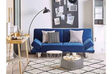 Selekk Fällbar 2-sits Bäddsoffa 105x192 cm i Sammet - Blå - Möbler - Vardagsrum - Bäddsoffor - 2-sits bäddsoffa