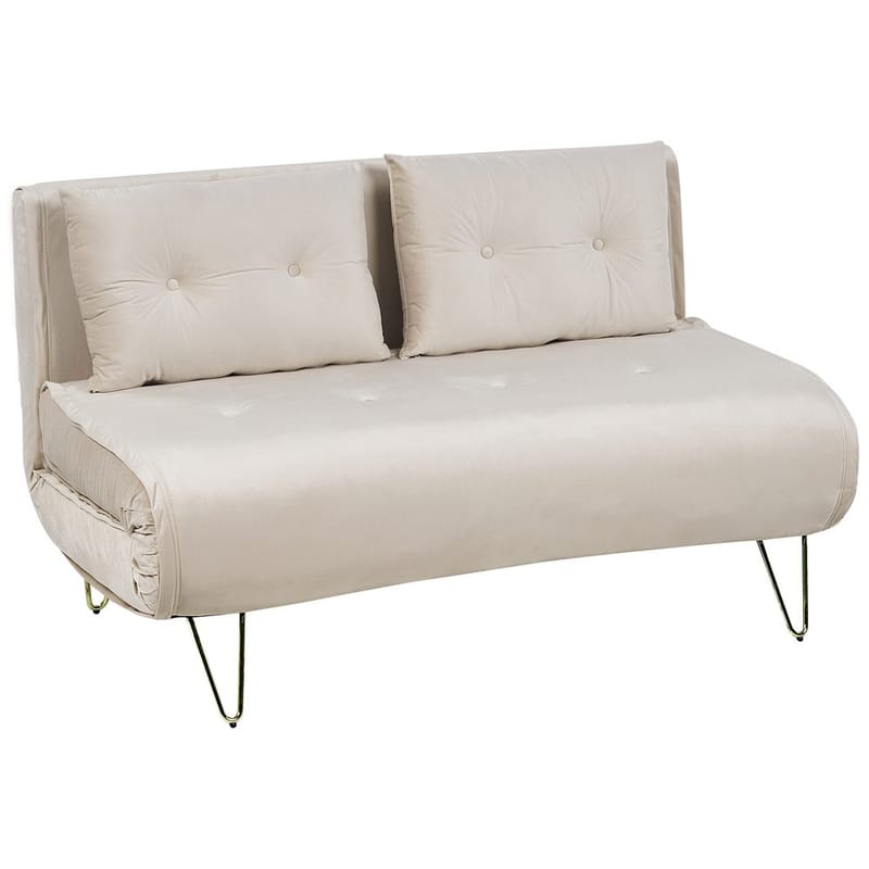 2-sits soffa Vestfold - Beige, guld - Möbler - Vardagsrum - Bäddsoffor