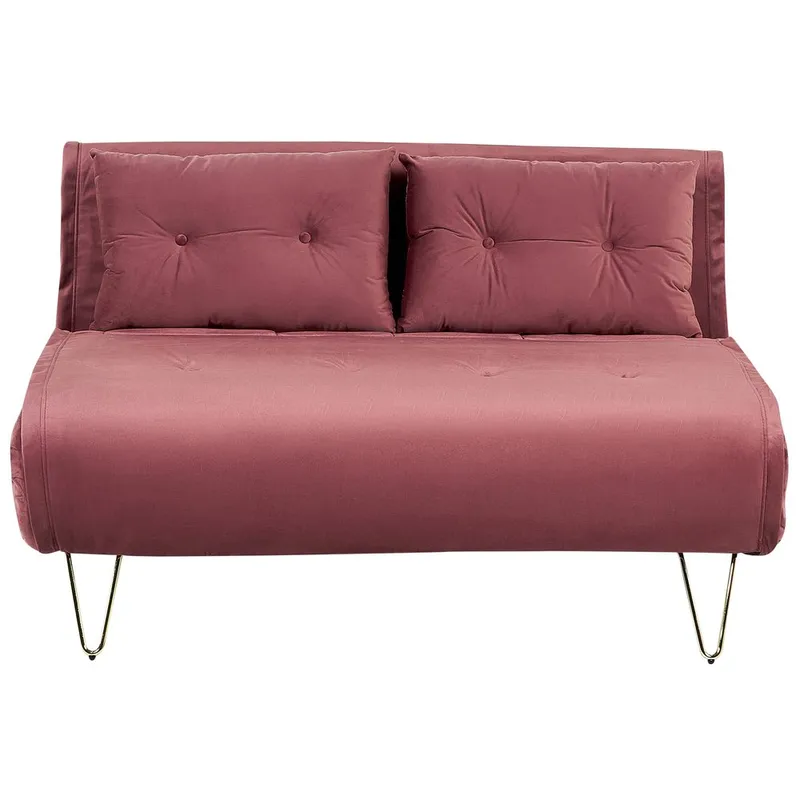 2-sits soffa Vestfold - Rosa, guld - Möbler - Vardagsrum - Bäddsoffor