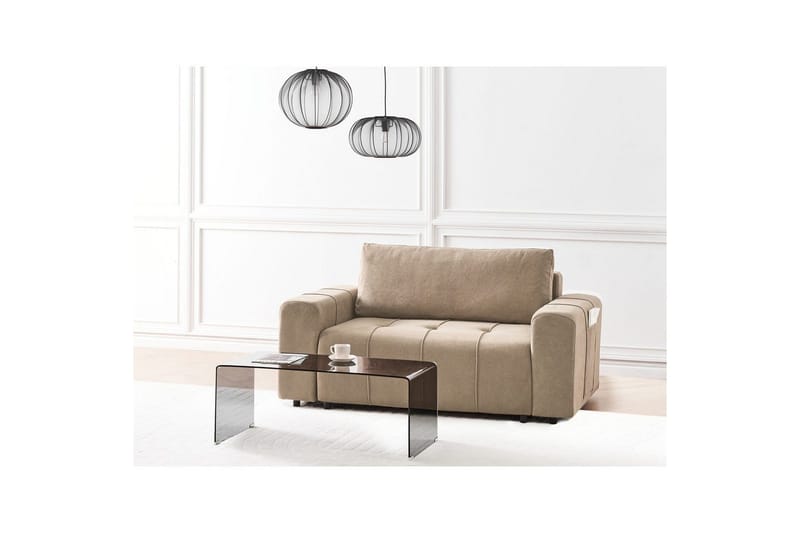 2-sitssoffa Innvik - Brun, 121x156 cm - Möbler - Vardagsrum - Bäddsoffor