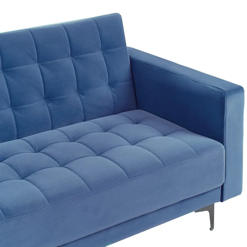 3-sits Bäddsoffa Aberdeen - Blå, Svart/Sammet - Möbler - Vardagsrum - Bäddsoffor