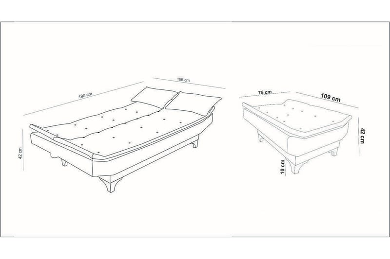 AMINAT Bäddsoffa 3-sits Grå - Möbler - Vardagsrum - Bäddsoffor - 3-sits bäddsoffa