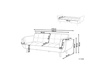 Asaby 3-sits Bäddsoffa - Sammet/Mörkblå - Möbler - Vardagsrum - Bäddsoffor - 3-sits bäddsoffa