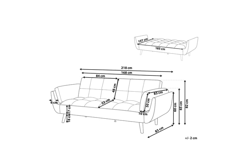 Asaby 3-sits Bäddsoffa - Sammet/Mörkblå - Möbler - Vardagsrum - Bäddsoffor - 3-sits bäddsoffa