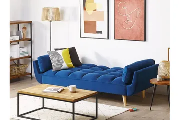 Asaby 3-sits Bäddsoffa - Sammet/Mörkblå - Möbler - Vardagsrum - Bäddsoffor - 3-sits bäddsoffa