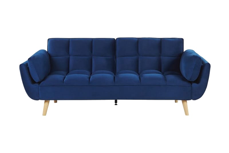 Asaby 3-sits Rektangulär Längsbäddad Bäddsoffa 107x185 cm i Sammet, Blå