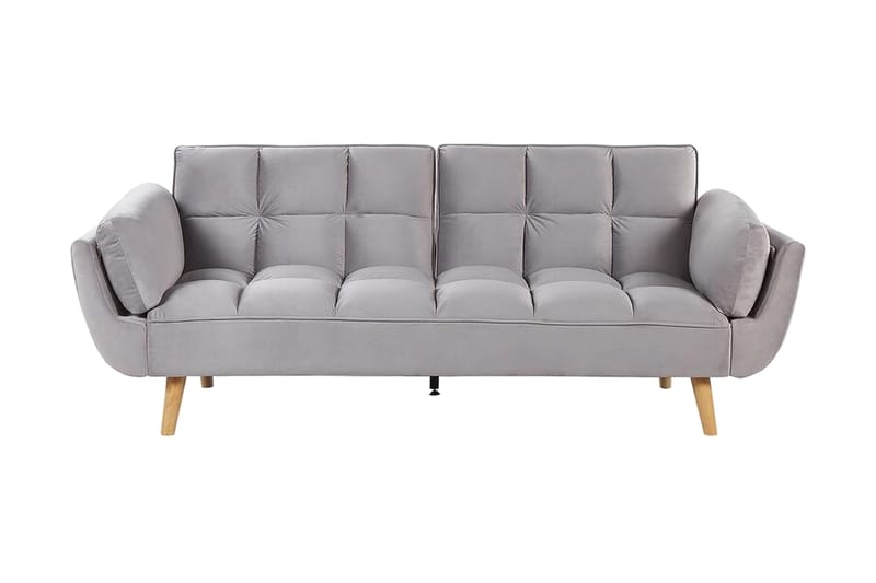 Asaby 3-sits Rektangulär Längsbäddad Bäddsoffa 107x185 cm i Sammet, Grå