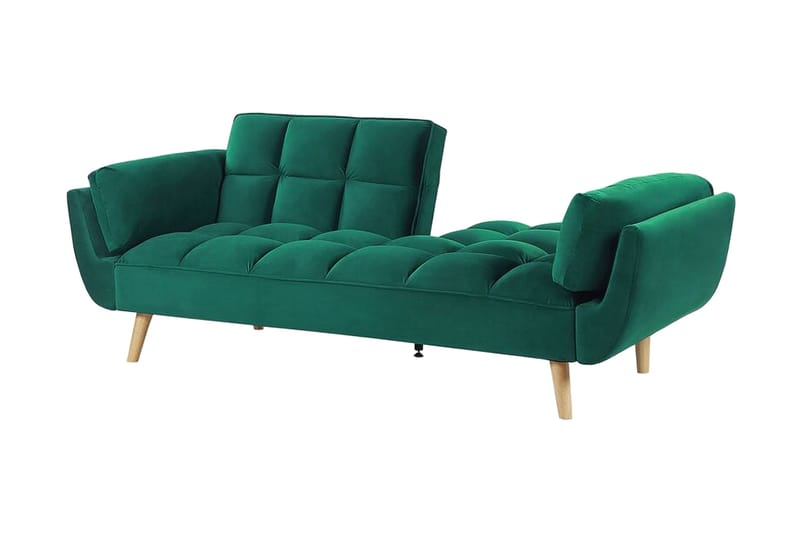 Asaby 3-sits Rektangulär Längsbäddad Bäddsoffa 107x185 cm i Sammet - Grön - Möbler - Vardagsrum - Bäddsoffor - 3-sits bäddsoffa