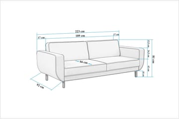 Austen 3-sits Bäddsoffa - Creme - Möbler - Vardagsrum - Bäddsoffor - 3-sits bäddsoffa