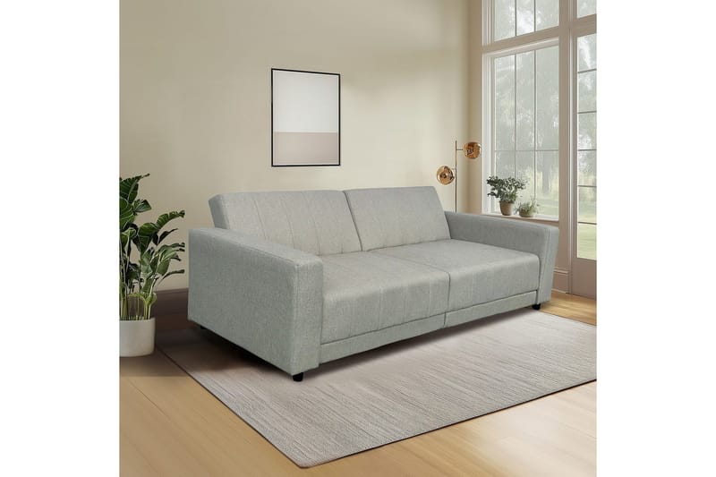 Bäddsoffa utan divan & schäslong Loft24 Bäddsoffa Loft24 Allie II Brown Velvet - Möbler - Vardagsrum - Bäddsoffor - 3-sits bäddsoffa