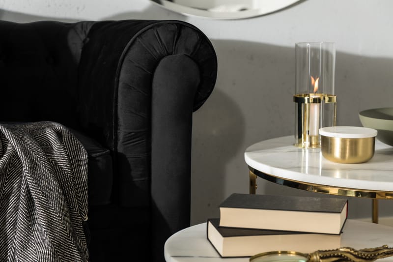 Chesterfield Lyx 3-sits Framåtbäddad bäddsoffa i Sammet - Möbler - Vardagsrum - Bäddsoffor - 3-sits bäddsoffa