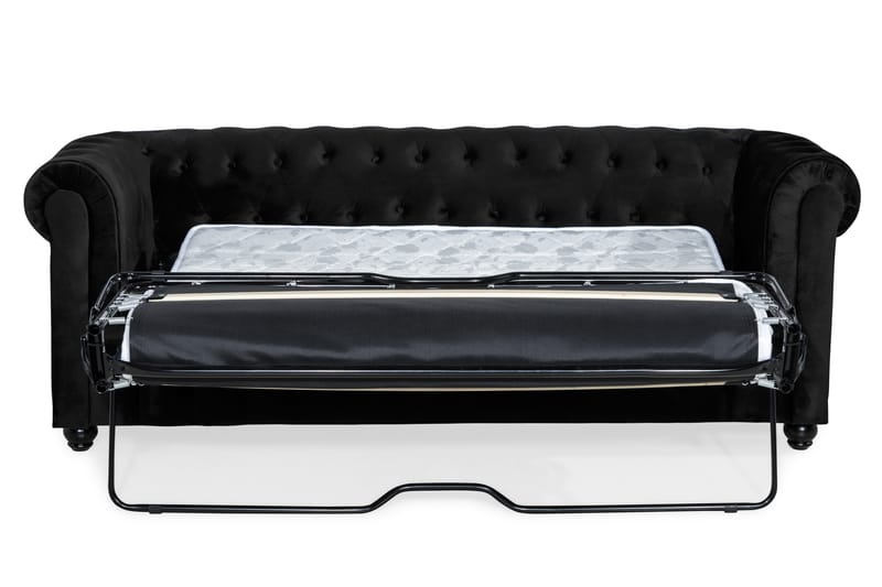 Chesterfield Lyx 3-sits Framåtbäddad bäddsoffa i Sammet - Möbler - Vardagsrum - Bäddsoffor - 3-sits bäddsoffa