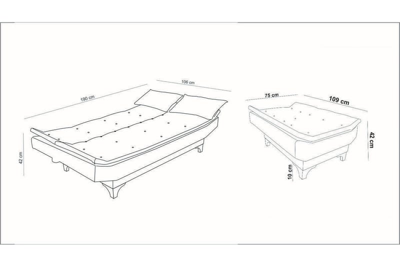 Elsis Bäddsoffa 3-sits - Grå - Möbler - Vardagsrum - Bäddsoffor - 3-sits bäddsoffa