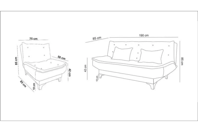Elsis Bäddsoffa 3-sits - Grå - Möbler - Vardagsrum - Bäddsoffor - 3-sits bäddsoffa