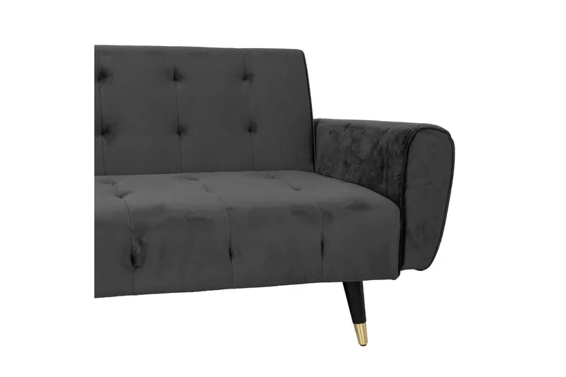 Falun Bäddsoffa 214x83 cm Grå Sammet - Möbler - Vardagsrum - Bäddsoffor - 3-sits bäddsoffa