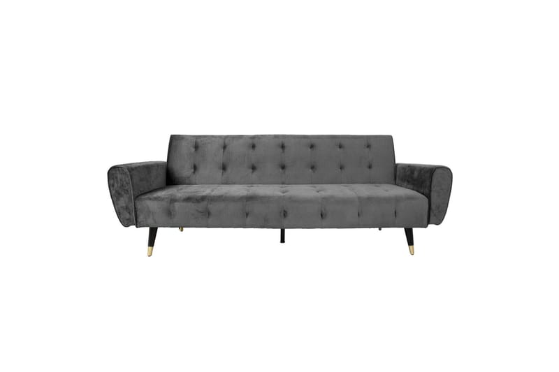 FALUN Bäddsoffa 214x83 cm Grå Sammet - Möbler - Vardagsrum - Bäddsoffor - 3-sits bäddsoffa