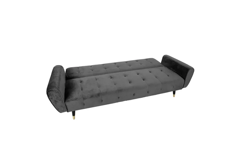 Falun Bäddsoffa 214x83 cm Grå Sammet - Möbler - Vardagsrum - Bäddsoffor - 3-sits bäddsoffa