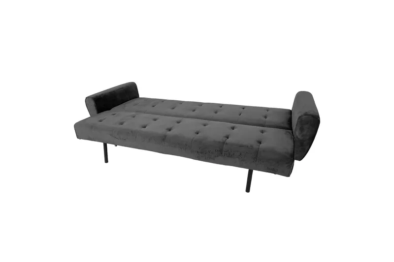 Falun Bäddsoffa 214x83 cm Grå Sammet - Möbler - Vardagsrum - Bäddsoffor - 3-sits bäddsoffa