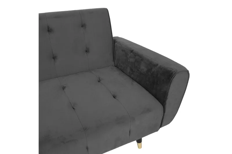 Falun Bäddsoffa 214x83 cm Grå Sammet - Möbler - Vardagsrum - Bäddsoffor - 3-sits bäddsoffa