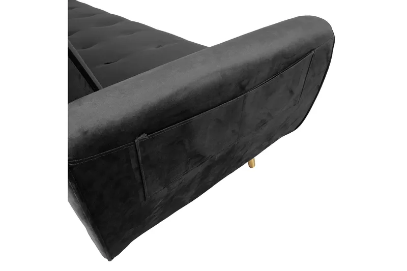 Falun Bäddsoffa 214x83 cm Grå Sammet - Möbler - Vardagsrum - Bäddsoffor - 3-sits bäddsoffa