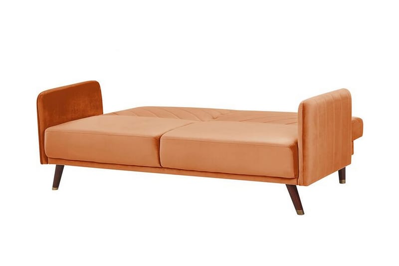 GENEJA 3-sits Bäddsoffa Sammet/Orange - Möbler - Vardagsrum - Bäddsoffor - 3-sits bäddsoffa