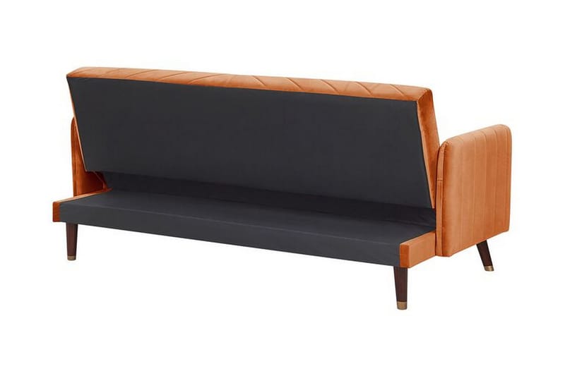 GENEJA 3-sits Bäddsoffa Sammet/Orange - Möbler - Vardagsrum - Bäddsoffor - 3-sits bäddsoffa