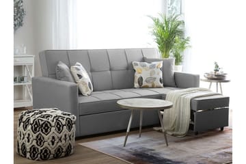 Glomma 3-sits Utdragbar Längsbäddad Bäddsoffa 181x207 cm i Tyg - Grå - Möbler - Vardagsrum - Bäddsoffor - 3-sits bäddsoffa
