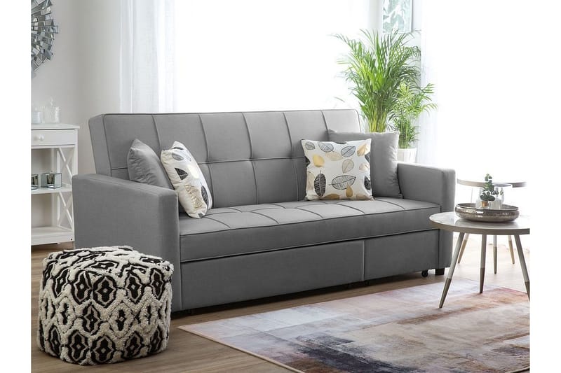Glomma 3-sits Utdragbar Längsbäddad Bäddsoffa 181x207 cm i Tyg - Grå - Möbler - Vardagsrum - Bäddsoffor - 3-sits bäddsoffa