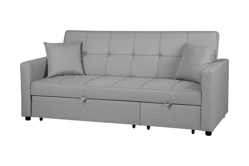 Glomma 3-sits Utdragbar Längsbäddad B äddsoffa 181x207 cm i Tyg, Grå