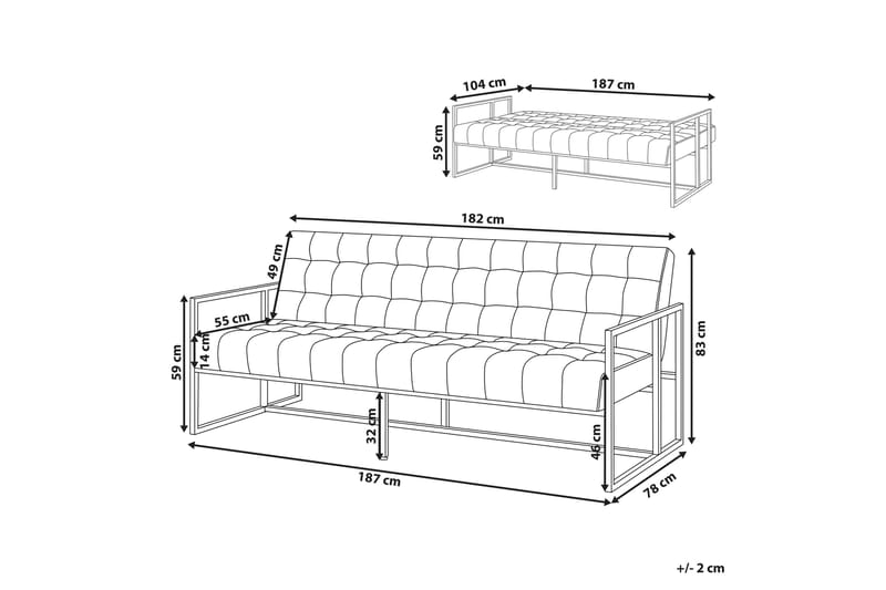 GRIMSARBO 3-sits Bäddsoffa Sammet/Marinblå - Möbler - Vardagsrum - Bäddsoffor - 3-sits bäddsoffa