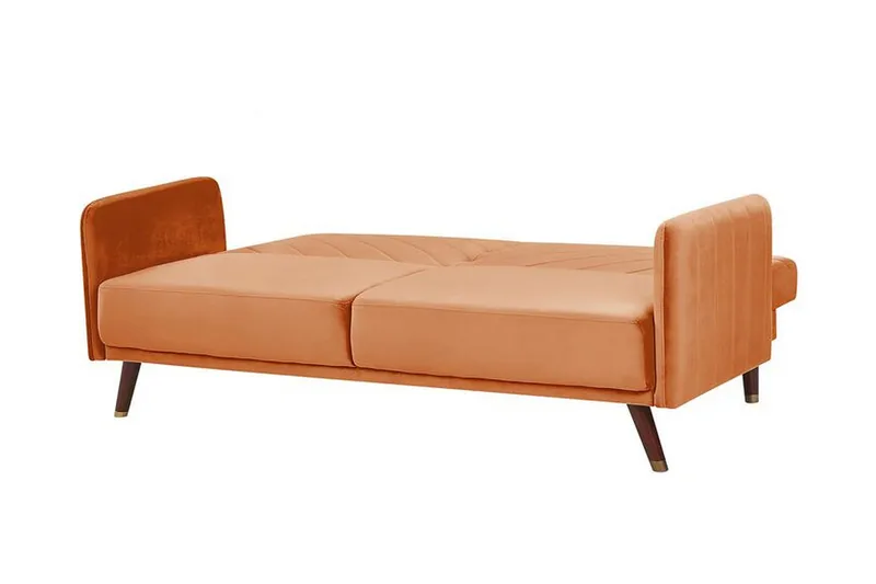 Induja 3-sits Bäddsoffa - Sammet/Orange - Möbler - Vardagsrum - Bäddsoffor - 3-sits bäddsoffa