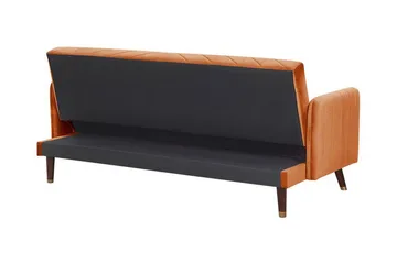 Induja 3-sits Bäddsoffa - Sammet/Orange - Möbler - Vardagsrum - Bäddsoffor - 3-sits bäddsoffa