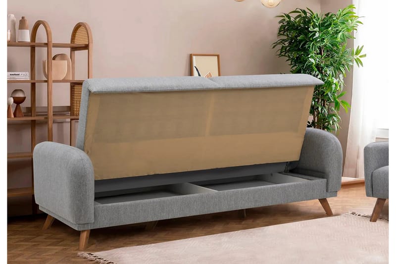 Malkiat Bäddsoffa Grå - Möbler - Vardagsrum - Bäddsoffor - 3-sits bäddsoffa