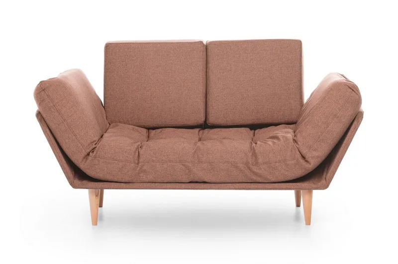 Mezonzo 3-sits Fällbar Längsbäddad Bäddsoffa 70x200 cm i Tyg, Brun