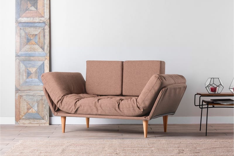 Mezonzo 3-sits Fällbar Längsbäddad Bäddsoffa 70x200 cm i Tyg - Brun - Möbler - Vardagsrum - Bäddsoffor - 3-sits bäddsoffa
