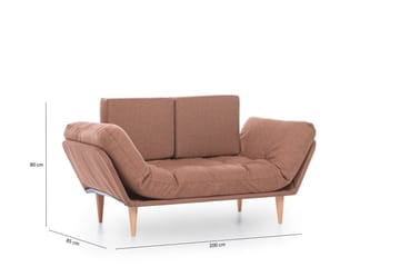 Mezonzo 3-sits Fällbar Längsbäddad Bäddsoffa 70x200 cm i Tyg - Brun - Möbler - Vardagsrum - Bäddsoffor - 3-sits bäddsoffa
