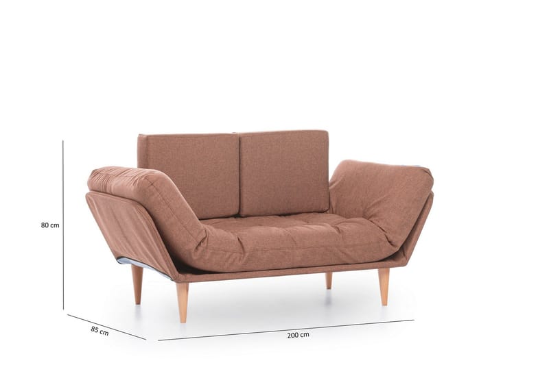 Mezonzo 3-sits Fällbar Längsbäddad Bäddsoffa 70x200 cm i Tyg - Brun - Möbler - Vardagsrum - Bäddsoffor - 3-sits bäddsoffa