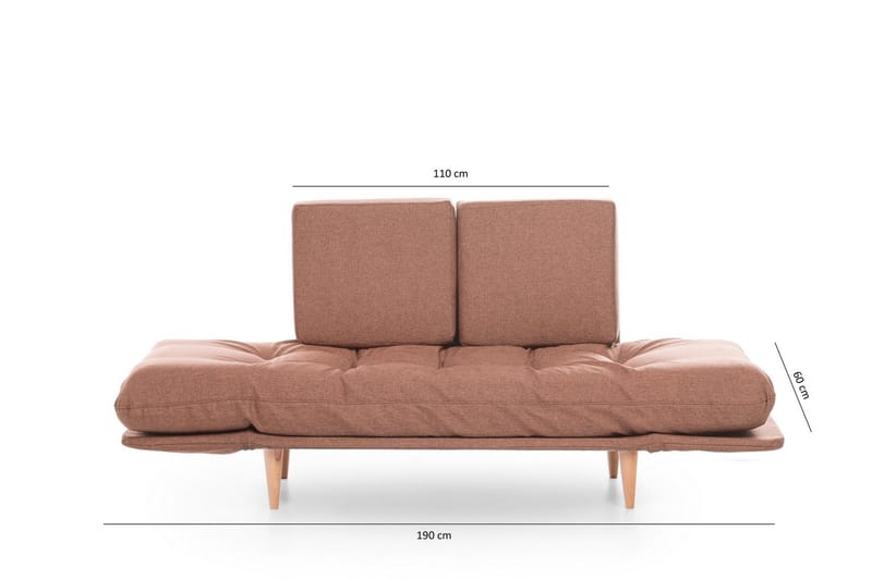 Mezonzo 3-sits Fällbar Längsbäddad Bäddsoffa 70x200 cm i Tyg - Brun - Möbler - Vardagsrum - Bäddsoffor - 3-sits bäddsoffa