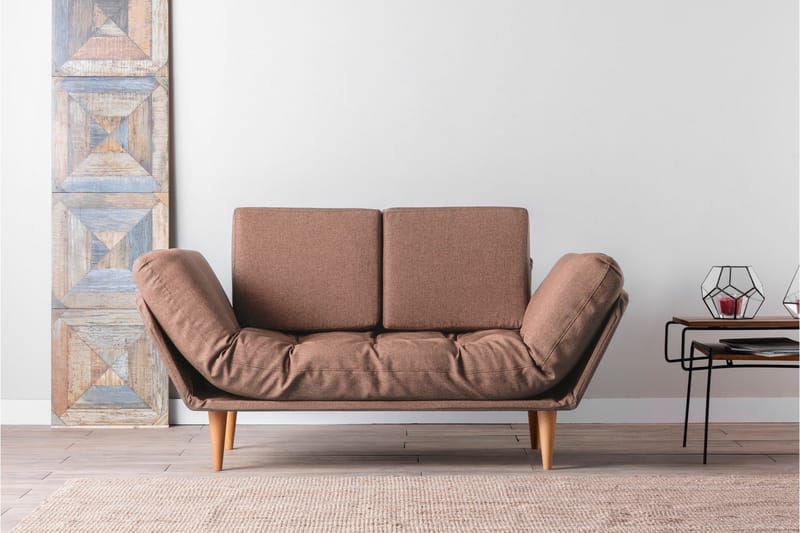 Mezonzo 3-sits Fällbar Längsbäddad Bäddsoffa 70x200 cm i Tyg - Brun - Möbler - Vardagsrum - Bäddsoffor - 3-sits bäddsoffa