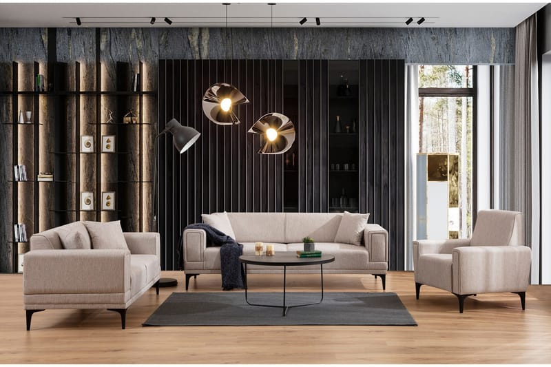 Naoko 3-sits Bäddsoffa - Ljusbrun - Möbler - Vardagsrum - Bäddsoffor - 3-sits bäddsoffa