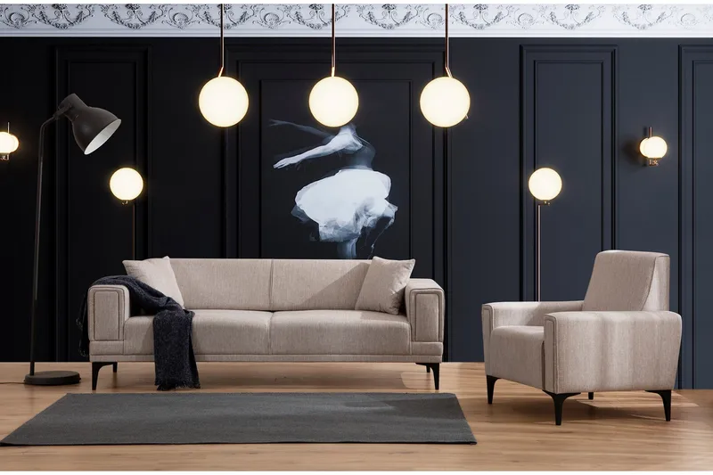 Naoko 3-sits Bäddsoffa - Ljusbrun - Möbler - Vardagsrum - Bäddsoffor - 3-sits bäddsoffa