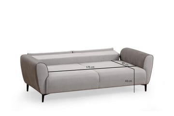 Rebelo 3-sits Bäddsoffa - Grå - Möbler - Vardagsrum - Bäddsoffor - 3-sits bäddsoffa