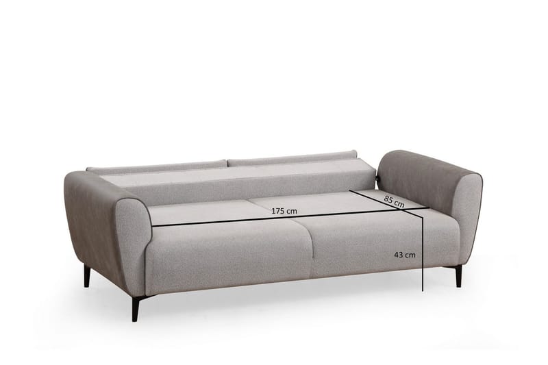 Rebelo 3-sits Bäddsoffa - Grå - Möbler - Vardagsrum - Bäddsoffor - 3-sits bäddsoffa