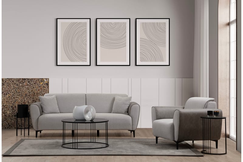 Rebelo 3-sits Bäddsoffa - Grå - Möbler - Vardagsrum - Bäddsoffor - 3-sits bäddsoffa