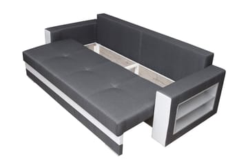 3-sits Bäddsoffa Rektangulär 236 cm med Förvaring i Tyg - Antracit - Möbler - Vardagsrum - Bäddsoffor