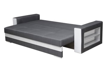 3-sits Bäddsoffa Rektangulär 236 cm med Förvaring i Tyg - Antracit - Möbler - Vardagsrum - Bäddsoffor